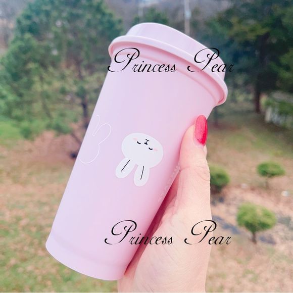 Starbucks Pink Rabbit Reusable Cup with Soft Cup Sleeve - Picture 7 of 8